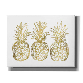 'Three Golden Pineapples' by Linda Woods, Canvas Wall Art