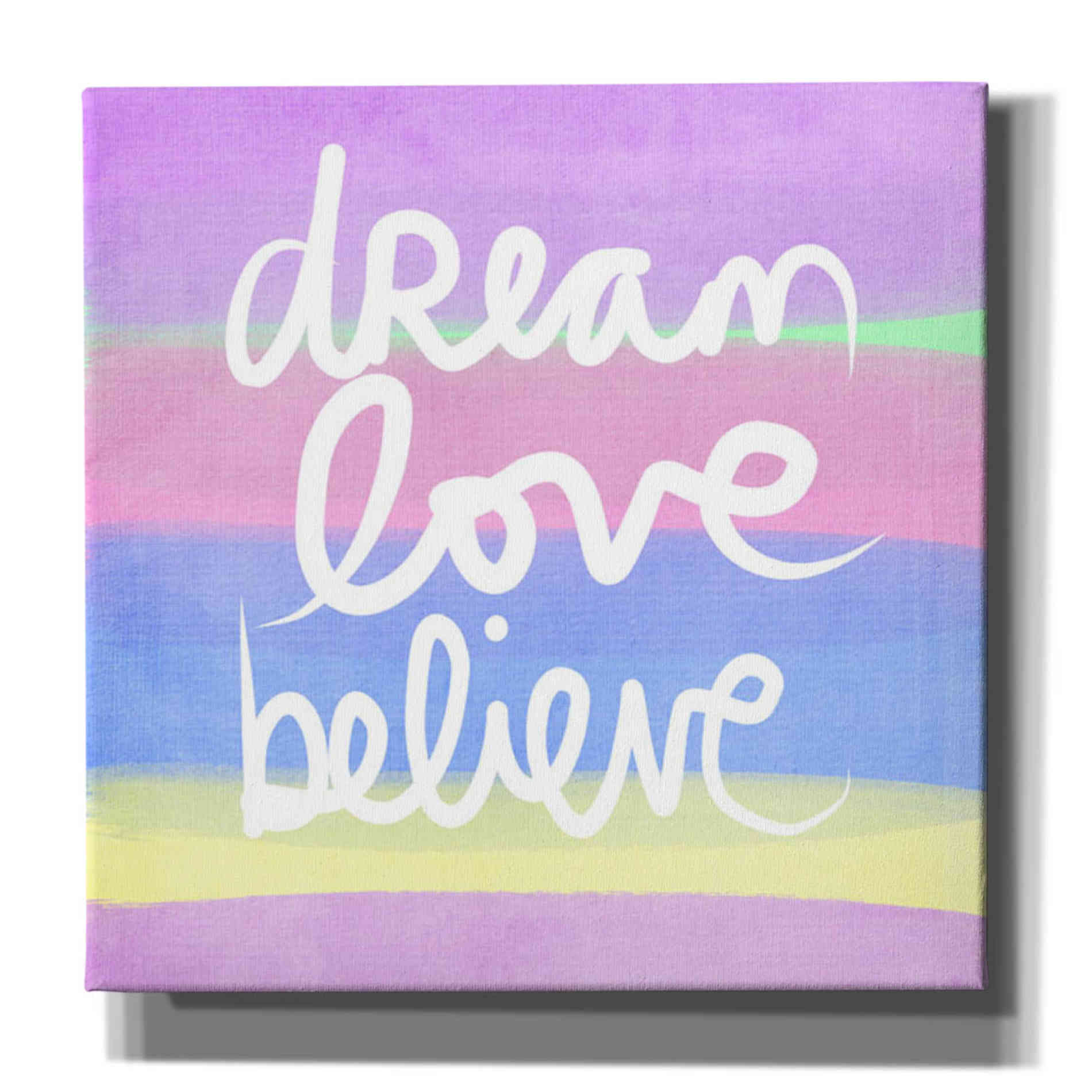 'Unicorn Stripe Dream' by Linda Woods, Canvas Wall Art