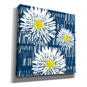'White Flowers on Blue' by Linda Woods, Canvas Wall Art