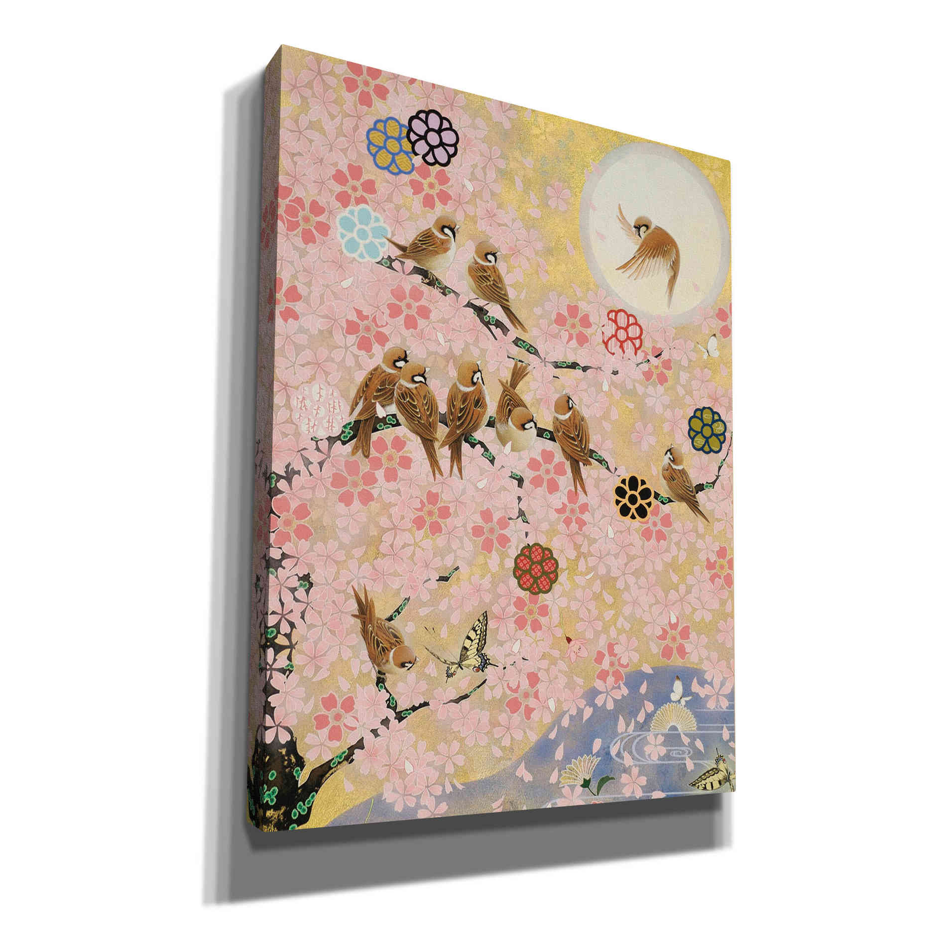 'Jolly Sparrows' by Zigen Tanabe, Giclee Canvas Wall Art