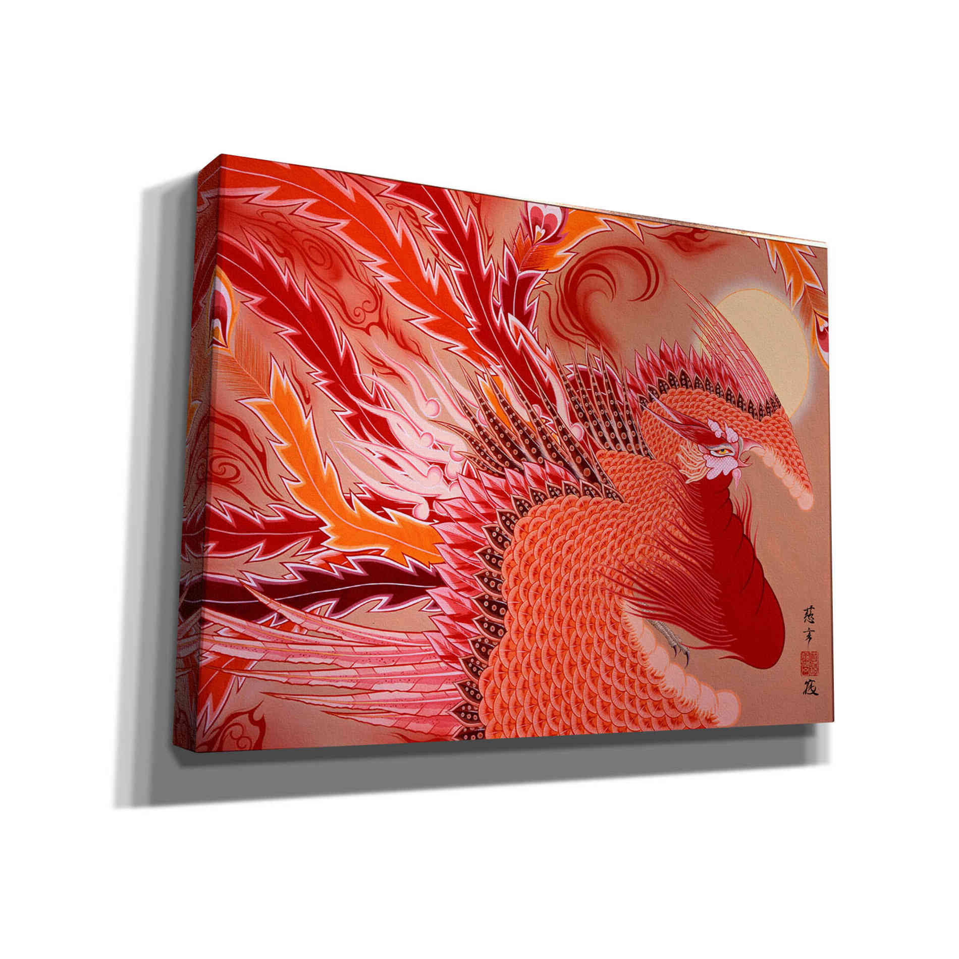 'Red Peacock' by Zigen Tanabe, Giclee Canvas Wall Art